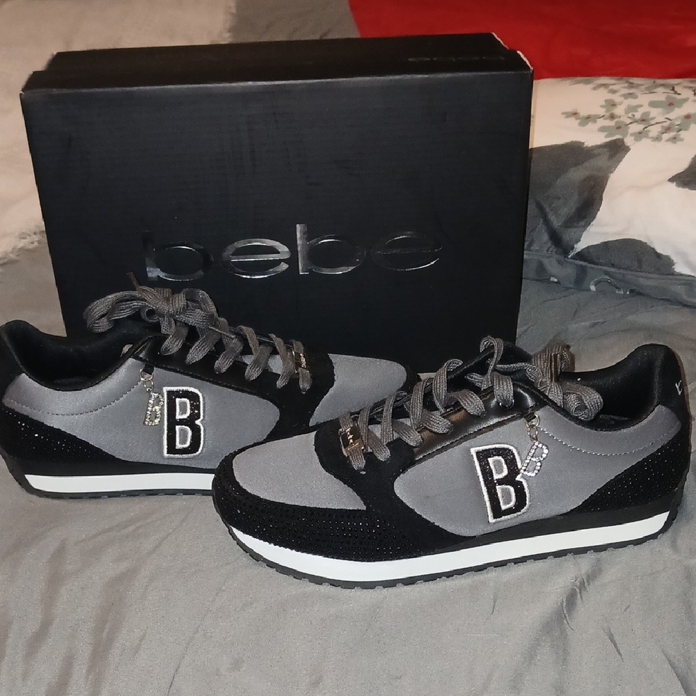 Bebe Men's Charcoal and Black Sneakers